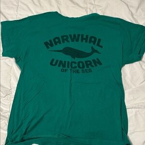 *BOGO FREE* Green Narwhal Graphic T-Shirt